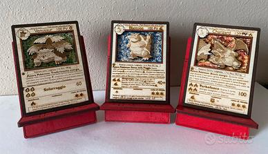 Carte Pokémon 3D in legno