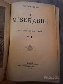 libro antico I MISERABILI DI VICTOR HUGO  1906