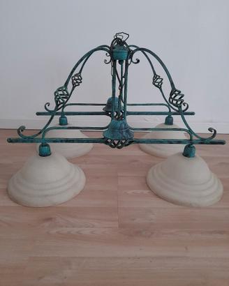 2 Coppie di Lampadari Bilanciere in Ferro Battuto