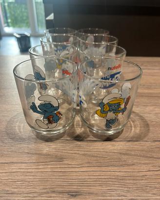 Set 8 bicchieri Nutella I Puffi
