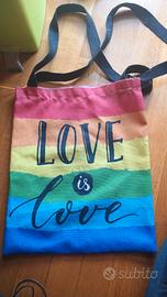 Borsa di tela tote bag pride love is love