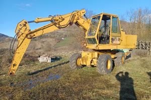 Escavatore, gommato, pala, legna, ruspa, caricator