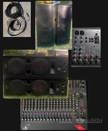 FUORITUTTO Impianto completo Casse sub Mixer 20ch
