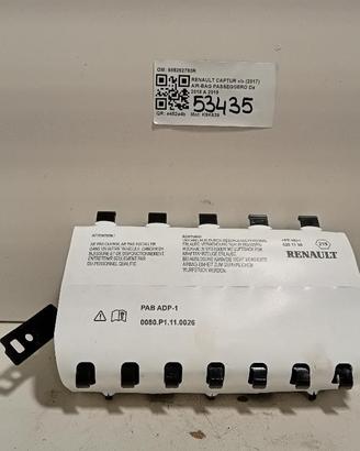 AIRBAG PASSEGGERO RENAULT Captur Serie 985252780R