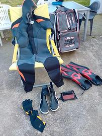 tuta e accessori da sub cressi taglia xxl