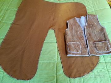 Gilet montone e mantello lana vergine dublefax