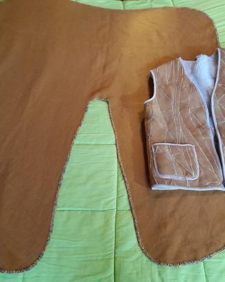 Gilet montone e mantello lana vergine dublefax