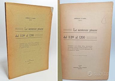 LE SENTENZE PISANE DAL 1139 AL 1200 - D'AMIA 1922