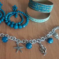 Set di bijoux in blu con tema marino 