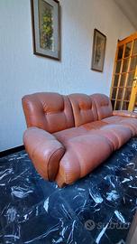 Divano 3 Posti Vintage Anni 70/80 Cognac