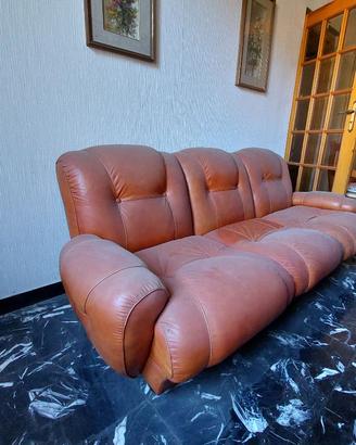 Divano 3 Posti Vintage Anni 70/80 Cognac