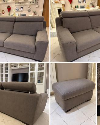 Divano Poltronesofà 3 posti con pouf coordinato