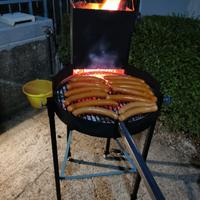 Barbecue artigianale rotondo griglia acciaio 50 cm