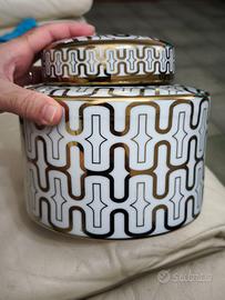 Vaso in ceramica bianco e oro
