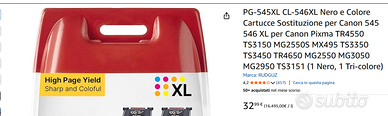 cartucce stampante canon 545xl-546xl nero+colore