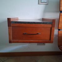 2 Comodini di design legno massello e marmo