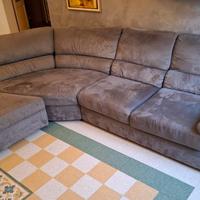 Divano angolare con pouf PoltroneSofà - grigio