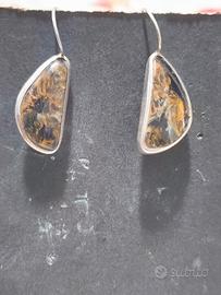 Orecchini in Argento 925 e Pietersite Naturale (Pi