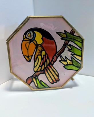 Portagioie a specchio vetro e ottone 