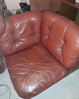 4 poltrone in pelle vintage