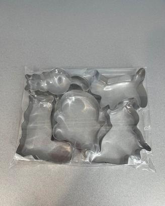 Set 5 Formine Tagliabiscotti Gatto in Acciaio