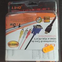 LINQ CONVERTITORE HDMI IN VGA O RCAx3