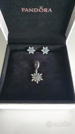 Pandora Charm Pendente e Orecchini Fiocchi di neve