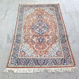 TAPPETO OCRA C/BLU FIORATA 120X190
