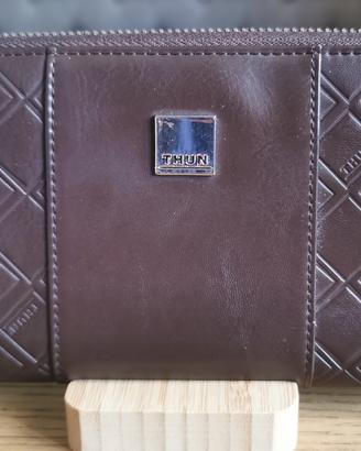 Portafoglio grande Thun marrone  chiusura a zip