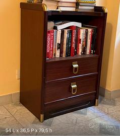 Mobile libreria con 2 cassetti e dettagli ottone