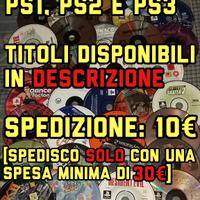 Giochi Originali (SOLO CD) per PS1, PS2 e PS3