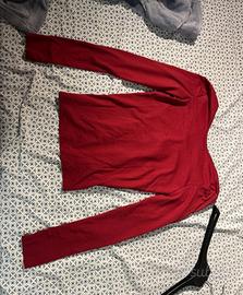 maglietta a maniche lunghe rossa