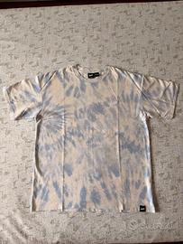T-shirt Pull&Bear tie-dye azzurra e bianca uomo M