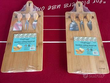 Set Tagliere in Bamboo Cheffinger con 3 Coltelli🧀