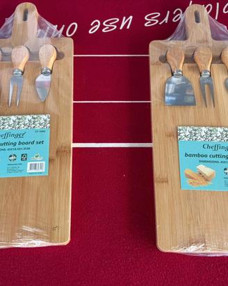 Set Tagliere in Bamboo Cheffinger con 3 Coltelli🧀