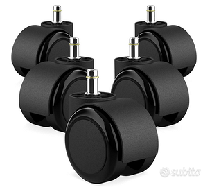 Set 5 Ruote 10x22 mm per sedie da ufficio