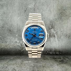 Rolex Day-Date 36mm Blue Waves White Gold 18kt