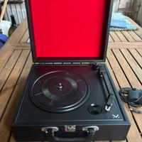 Giradischi nero con velluto rosso mai usato