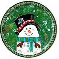 egan piatto ceramica pupazzo neve natale 