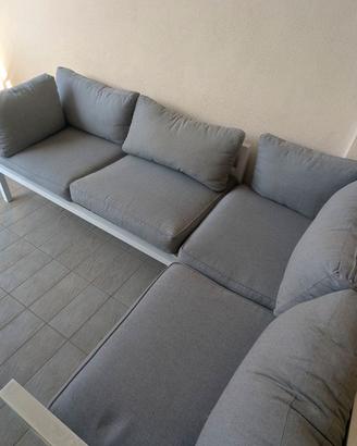 Salotto da giardino ad angolo grigio