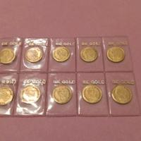 Rare monete oro 8 carati € 35,00 cad.