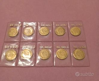 Rare monete oro 8 carati € 35,00 cad.
