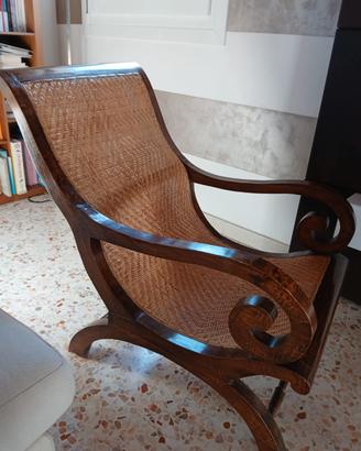 Poltrona vintage in vimini