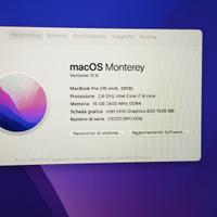 MacBook Pro 15" (2019) - Intel Core i7 6 Core 2,6