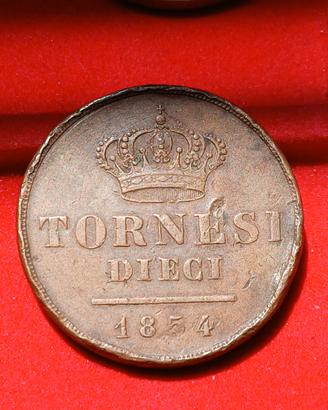 10 TORNESI 1854 REGNO DELLE DUE SICILIA 