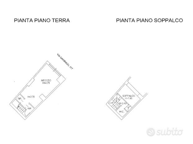 Via Garibaldi locale mq 70 con soppalco