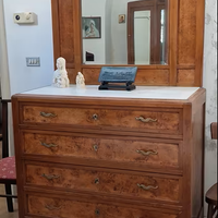 Cassettiera Vintage in Noce e Marmo