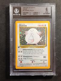 Pokémon - Chansey set base 1st Ed ITA BGS 6 