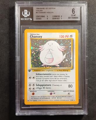 Pokémon - Chansey set base 1st Ed ITA BGS 6 