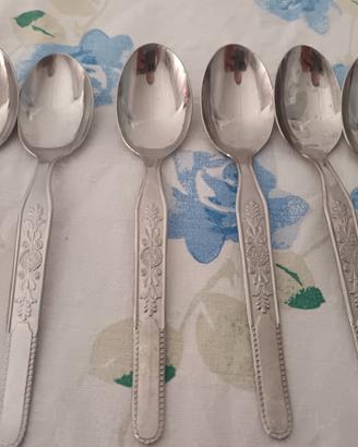 Set 6 Cucchiai Vintage in Acciaio Inox Lavorat